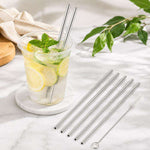 Kit 5 cannucce dritte in acciaio inox 304 con spazzola
