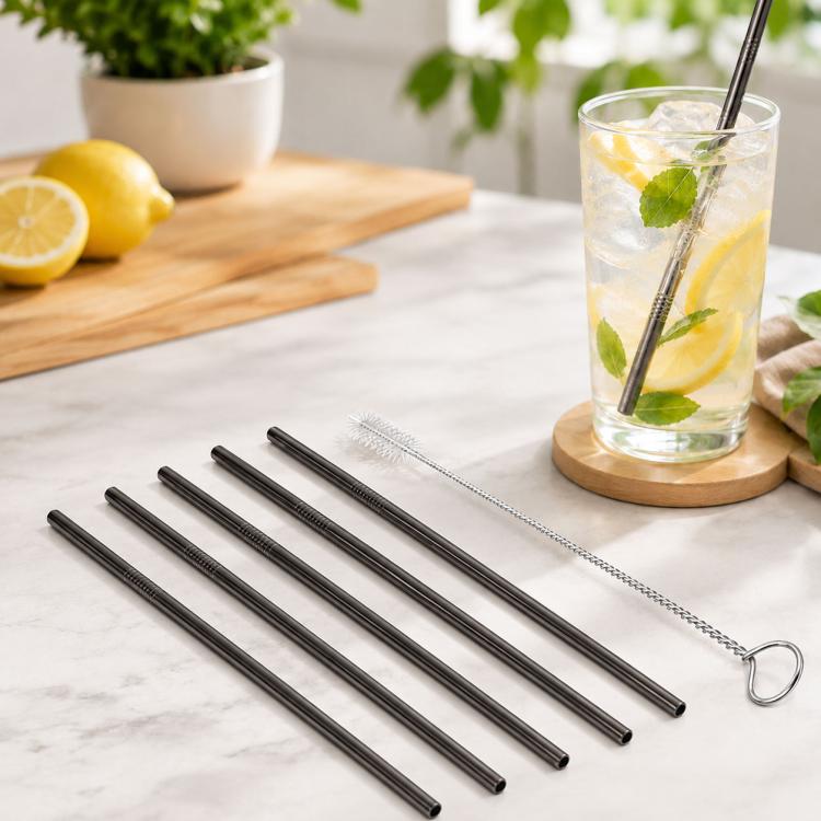 Kit 5 cannucce dritte in acciaio inox 266x6 mm