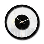 Orologio da parete muto in acrilico trasparente e legno 28 cm
