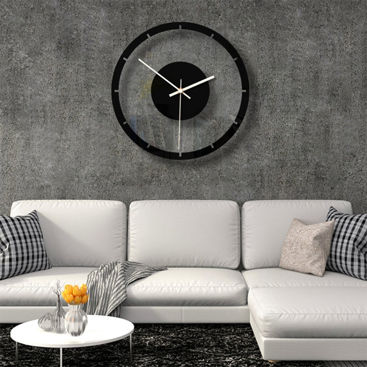 Orologio da parete muto in acrilico trasparente e legno 28 cm