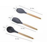 Set utensili da cucina 11 pezzi in silicone e legno