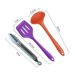 Set utensili da cucina in silicone colorato 10 pezzi