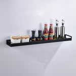 Portaoggetti da parete cucina in alluminio 70 cm nero