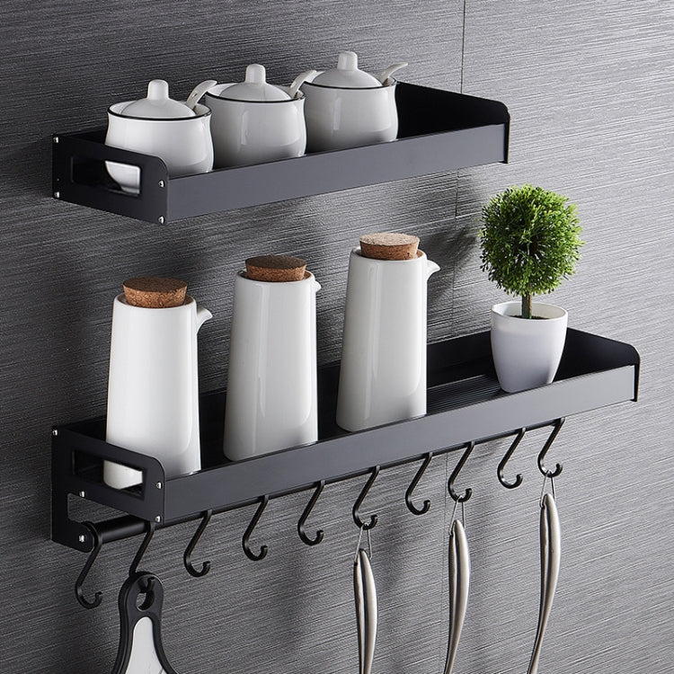 Portaoggetti da parete cucina in alluminio 70 cm nero