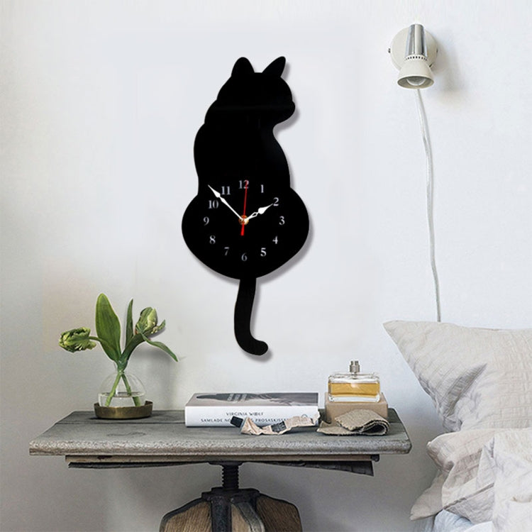 Orologio da parete a forma di gatto 42x18 cm