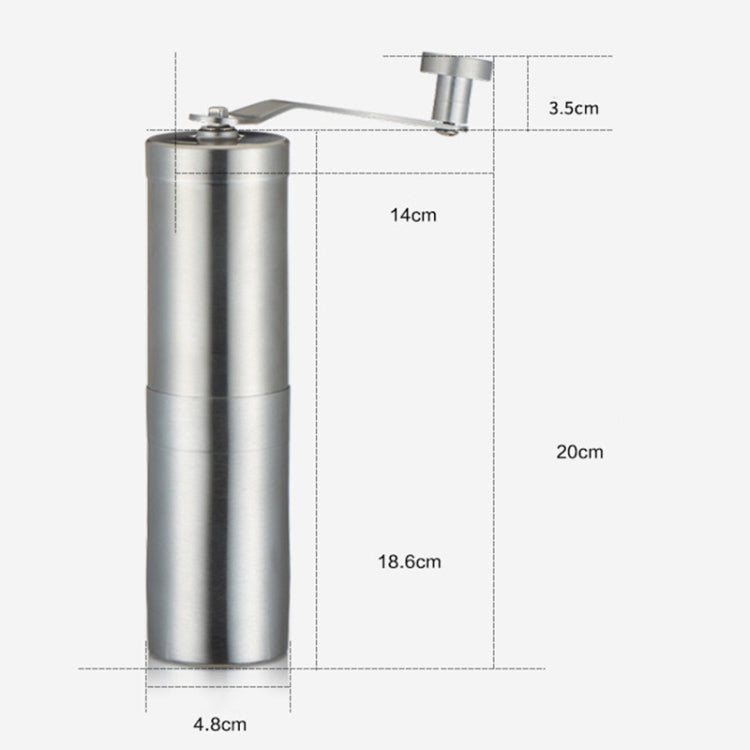 Macinacaffè manuale portatile in acciaio inox 20cm