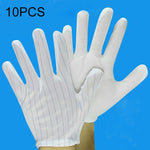 Guanti antistatici a righe in poliestere 10 paia