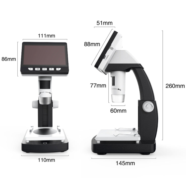 Microscopio digitale HD con schermo 4,3" e porta HDMI 1080P