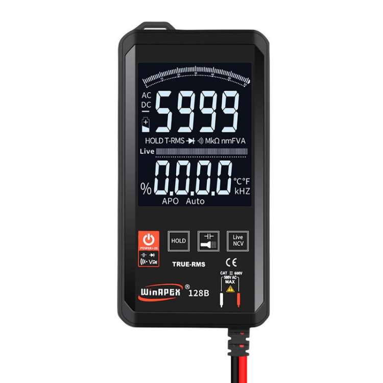 Multimetro digitale intelligente touch ultrasottile con display inverso HY128B Multimetro con valore effettivo completamente automatico ad alta precisione, HY128B