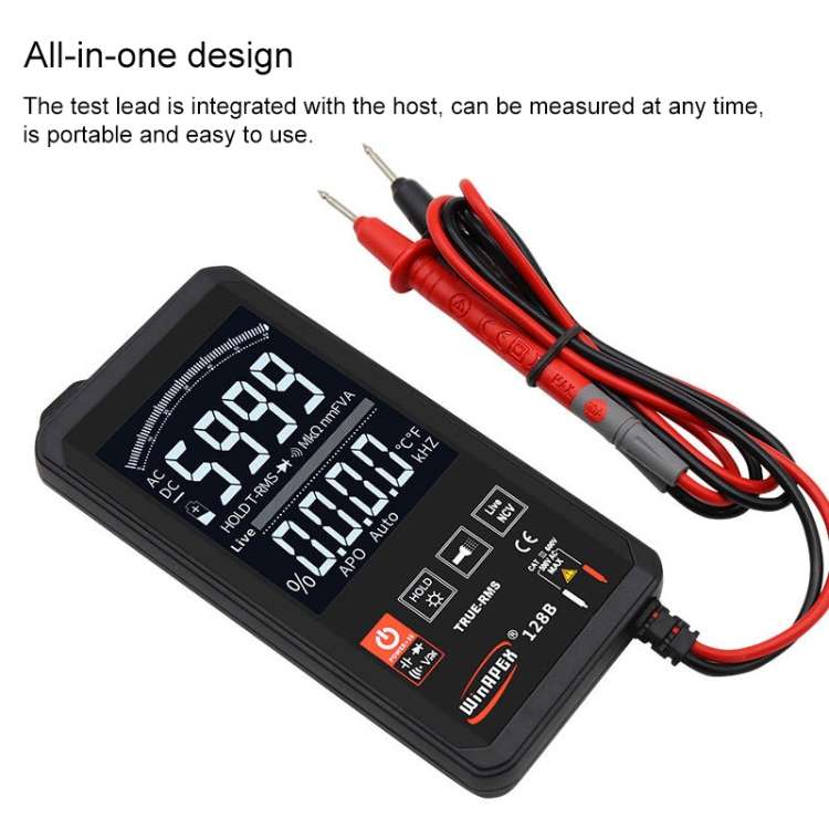 Multimetro digitale intelligente touch ultrasottile con display inverso HY128B Multimetro con valore effettivo completamente automatico ad alta precisione, HY128B