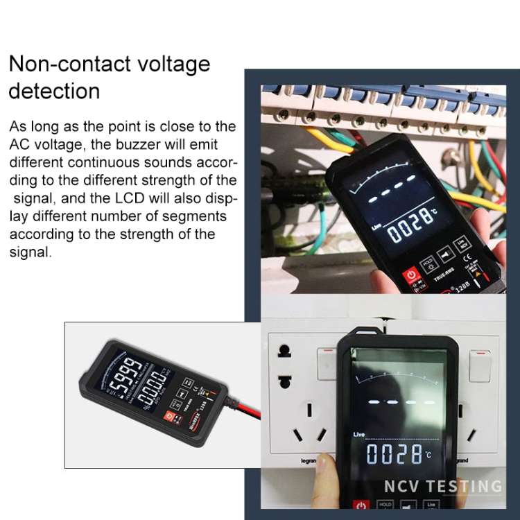 Multimetro digitale intelligente touch ultrasottile con display inverso HY128B Multimetro con valore effettivo completamente automatico ad alta precisione, HY128B