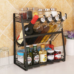 Portaspezie a 3 strati in ferro per cucina 40x36x19 cm