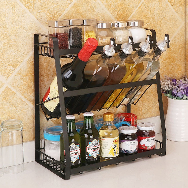Portaspezie a 3 strati in ferro per cucina 40x36x19 cm