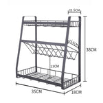 Portaspezie a 3 strati in ferro per cucina 40x36x19 cm