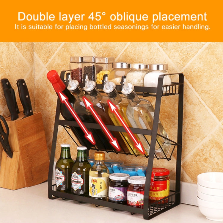 Portaspezie a 3 strati in ferro per cucina 40x36x19 cm