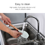 Set utensili cucina silicone e legno 9 in 1 con secchio