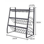 Portaspezie a 3 strati in ferro per cucina 40x36x19 cm