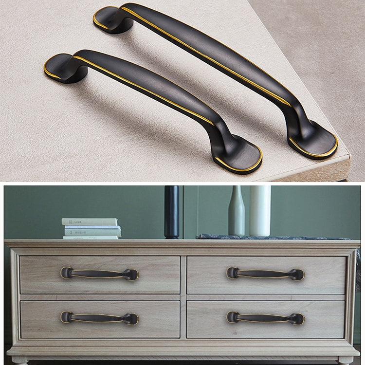 Maniglia per cassettiera in ottone nero 128 mm