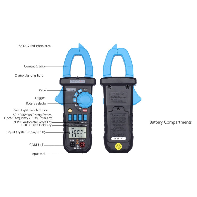Pinza amperometrica AC/DC BSIDE ACM03 Plus 400A