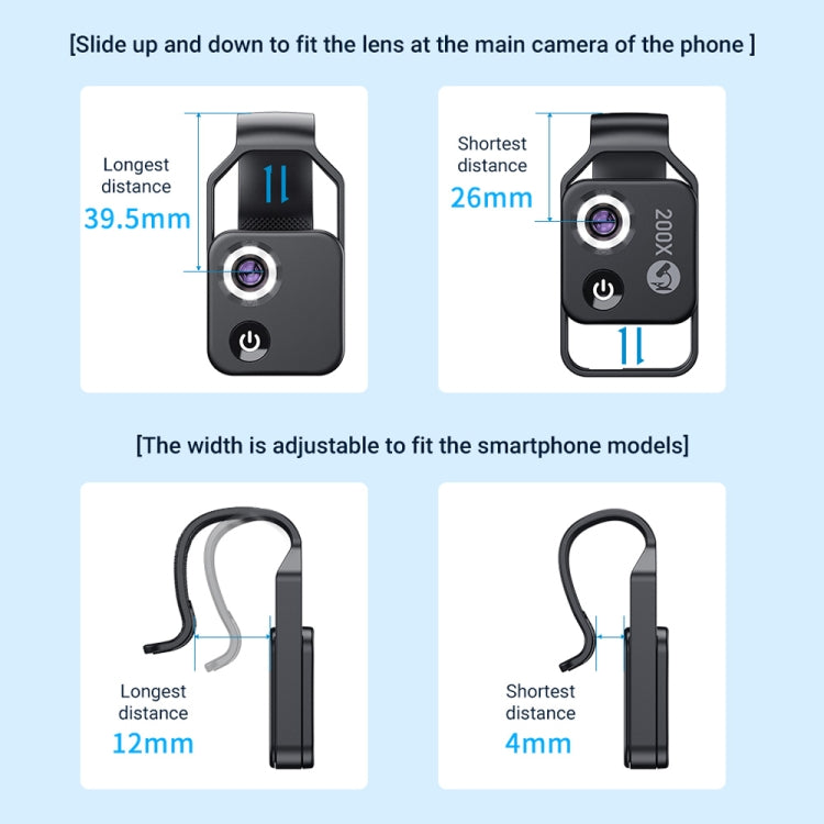 Microscopio portatile APEXEL 200X per smartphone