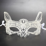 Maschera da re gatto in pizzo da donna per Halloween