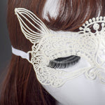 Maschera da re gatto in pizzo da donna per Halloween
