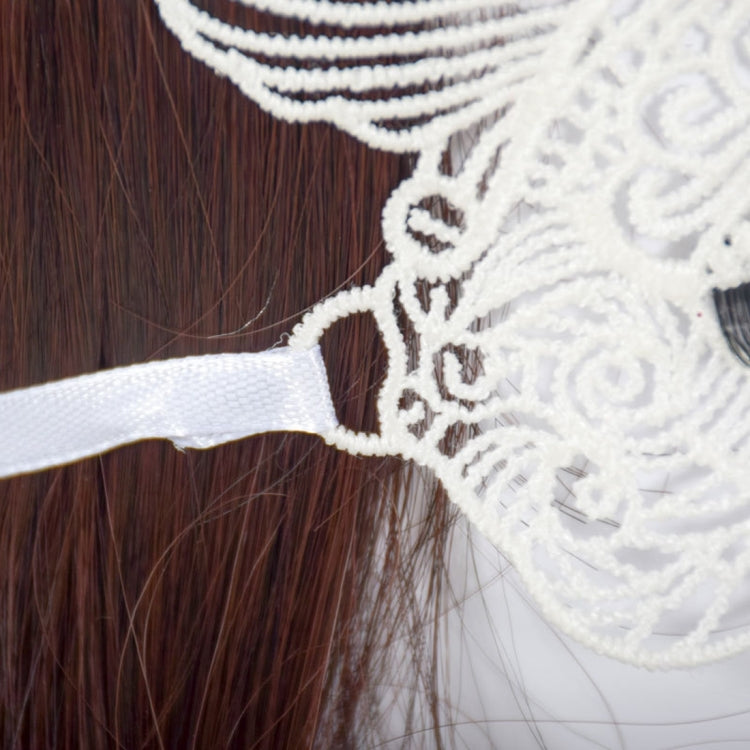Maschera da re gatto in pizzo da donna per Halloween