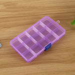 Organizzatore scatole plastica 15 slot per accessori