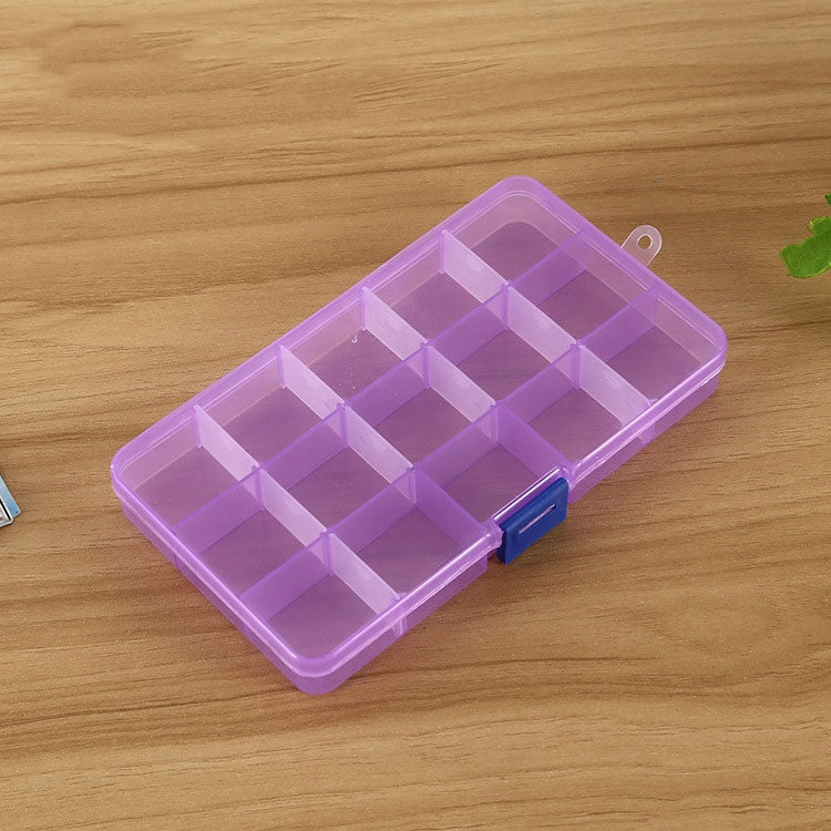 Organizzatore scatole plastica 15 slot per accessori