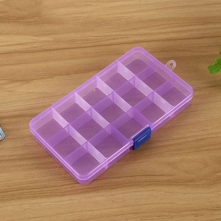 Organizzatore scatole plastica 15 slot per accessori