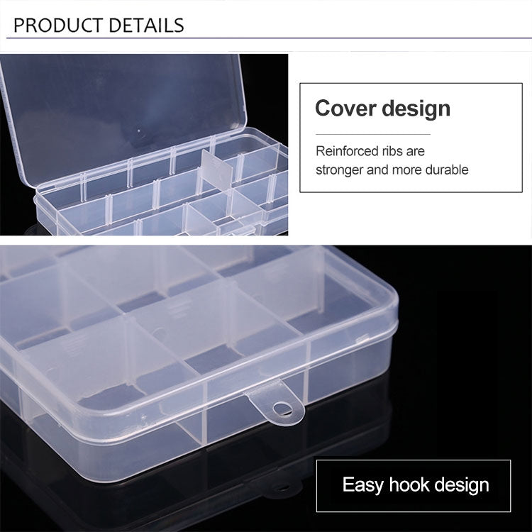 Organizzatore scatole plastica 15 slot per accessori