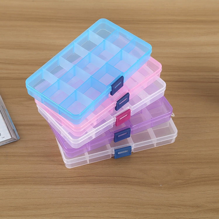 Organizzatore scatole plastica 15 slot per accessori