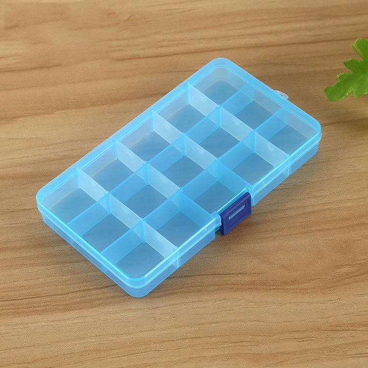 Organizzatore scatole plastica 15 slot per accessori