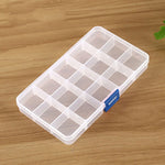 Organizzatore scatole plastica 15 slot per accessori
