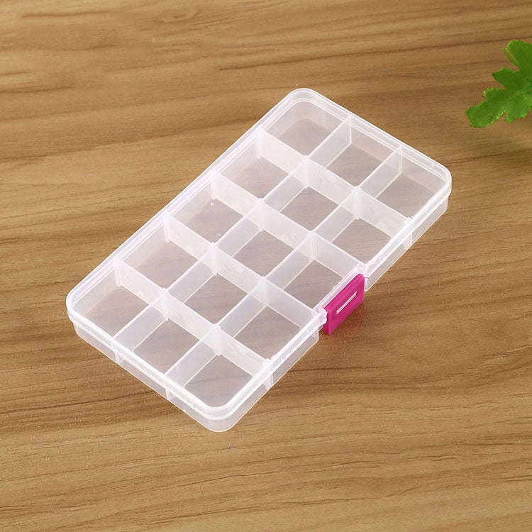 Organizzatore scatole plastica 15 slot per accessori