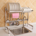 Portaoggetti scolapiatti cucina in acciaio inox 62 cm