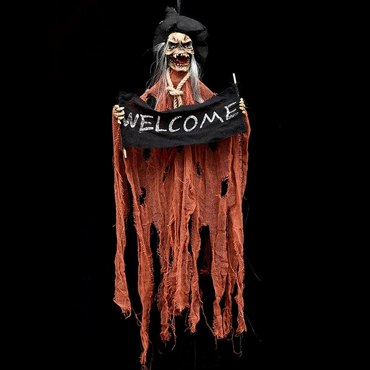 Scheletro elettrico Halloween con luci e voce 35cm