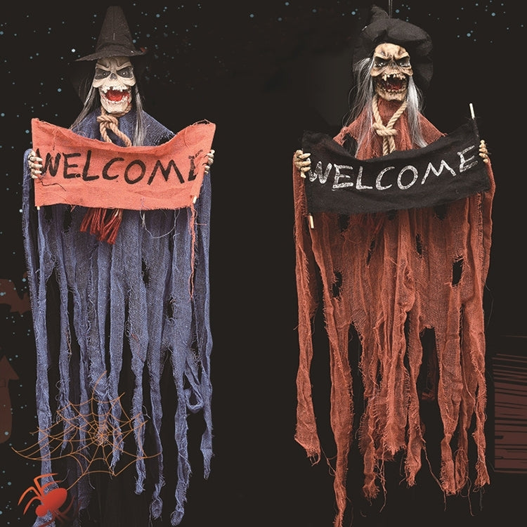 Scheletro elettrico Halloween con luci e voce 35cm