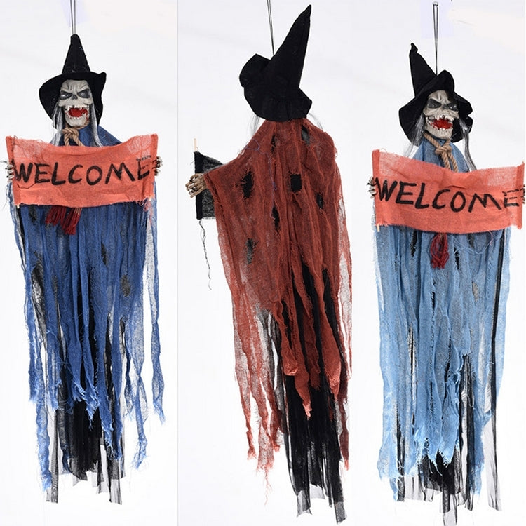 Scheletro elettrico Halloween con luci e voce 35cm
