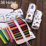 Astuccio arrotolabile 36 slot in tela con stampa animalier