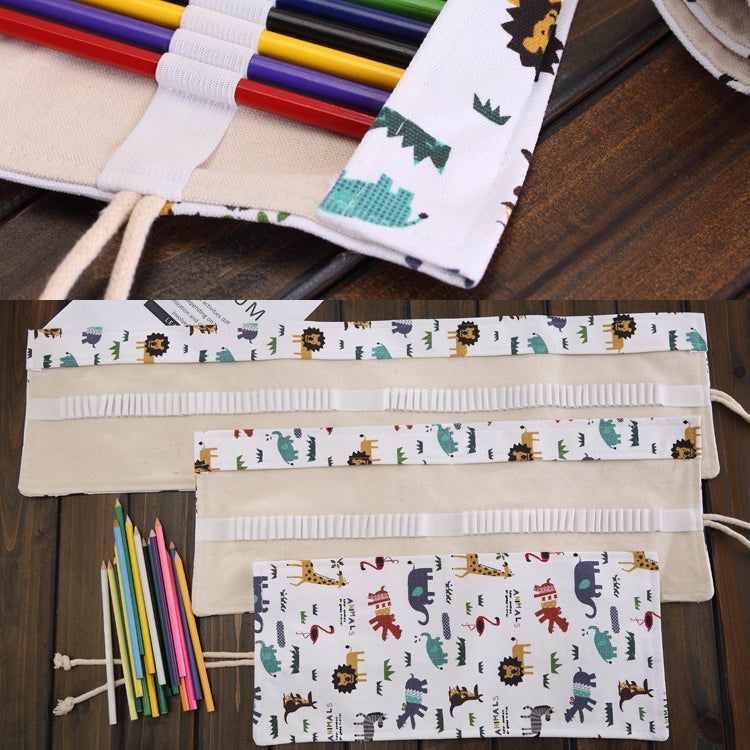 Astuccio arrotolabile 36 slot in tela con stampa animalier