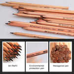 Set 12 Matite Grafite 2B per Disegno e Scrittura