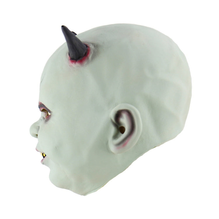 Copricapo con maschera vampiro diavolo in lattice Halloween
