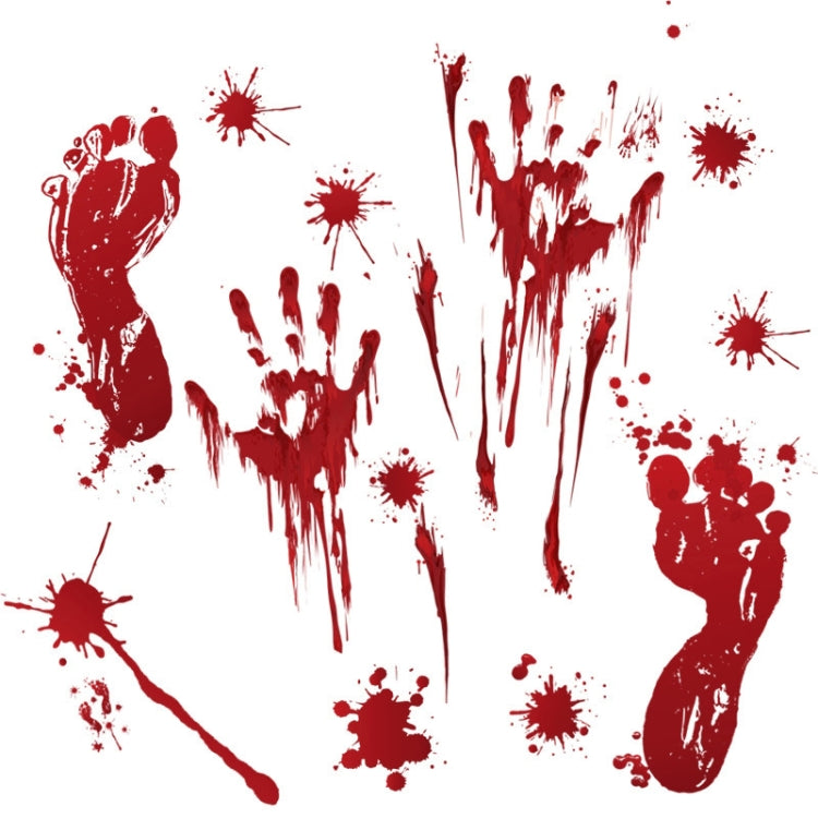 Adesivi murali Halloween impronte mani e sangue in PVC