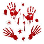 Adesivi murali Halloween impronte mani e sangue in PVC