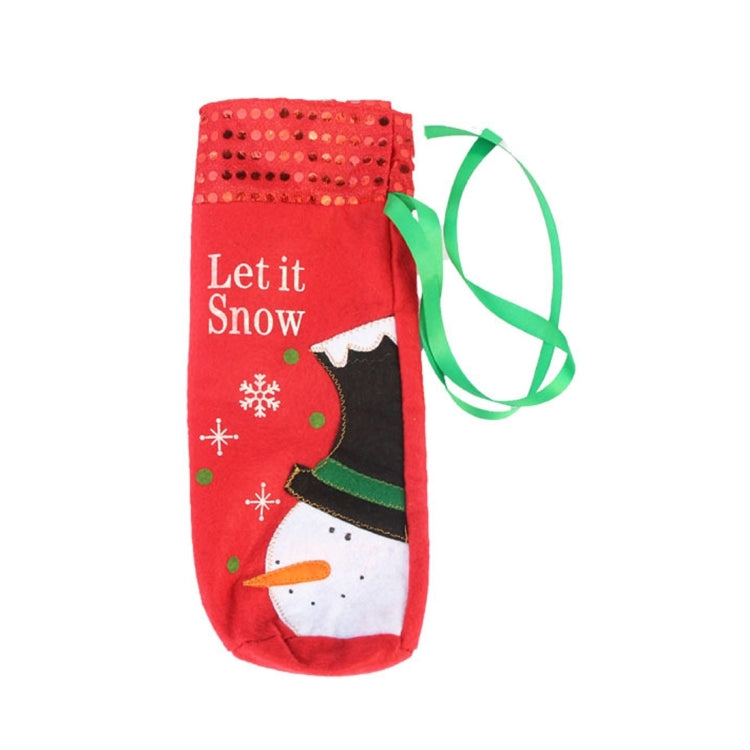 Borsa per bottiglia vino con decorazione pupazzo di neve