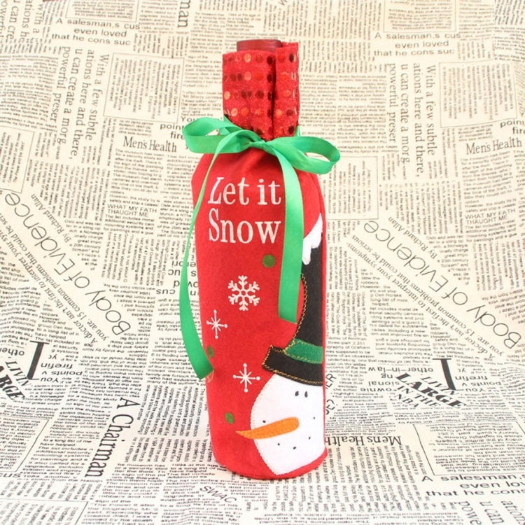 Borsa per bottiglia vino con decorazione pupazzo di neve