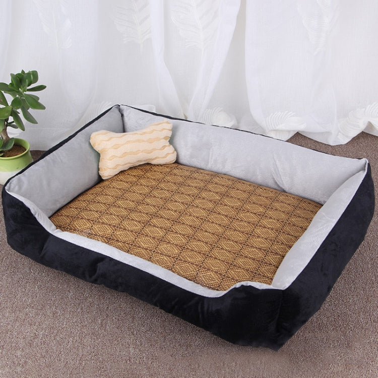 Coperta per cani e gatti XL con tappetino in rattan