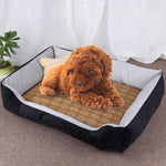 Coperta per cani e gatti XL con tappetino in rattan