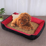Coperta per cani e gatti XL con tappetino in rattan